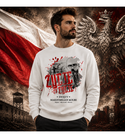 Bluza MAKSYMILIAN KOLBE BIAŁA